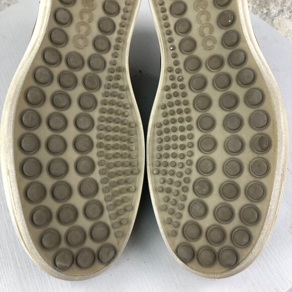 Ecco Men's Size 10 EXTRA WIDTH Soft 7 Brown Leather Lace-Up Low Top Sneakers - Picture 11 of 15